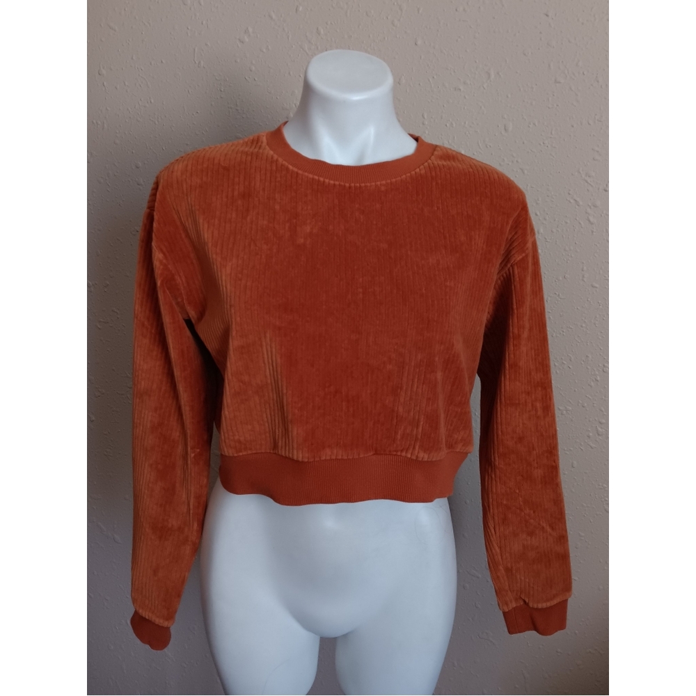 Forever 21 Long Sleeve Corduroy Crop Top